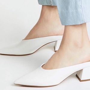White Vince Slip On Mules